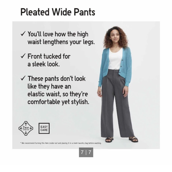 UNIQLO Wide Fit Pleated Pants - Olive NWT - Picture 6 of 8